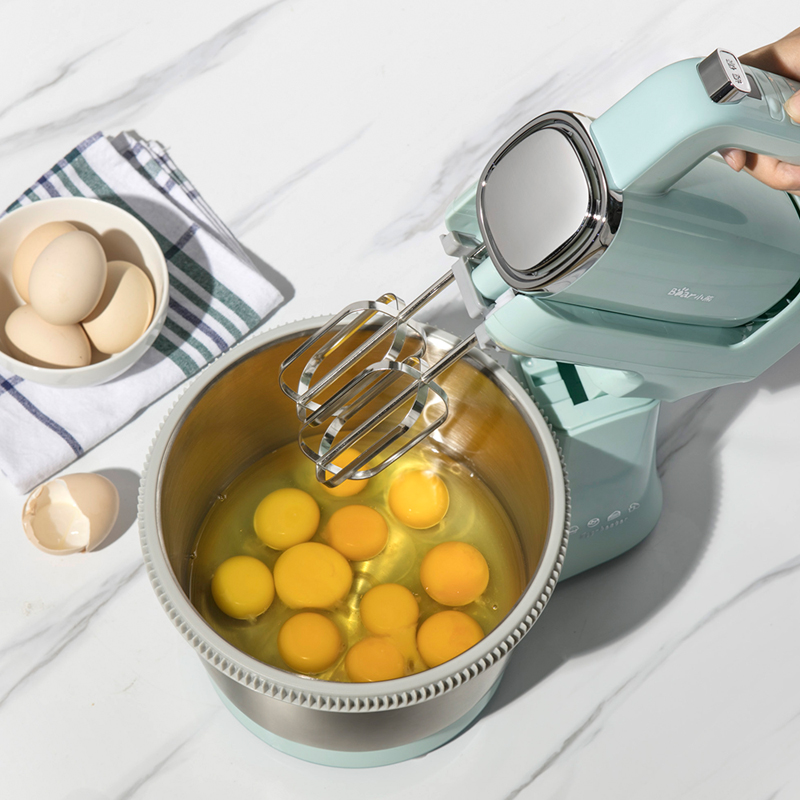 Stand Mixer 4L Biru Muda dengan Mangkuk Stainless Steel