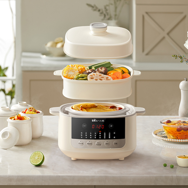 2.5L Multifungsi ELETRIC POT POT PORCELAIN PUTIH